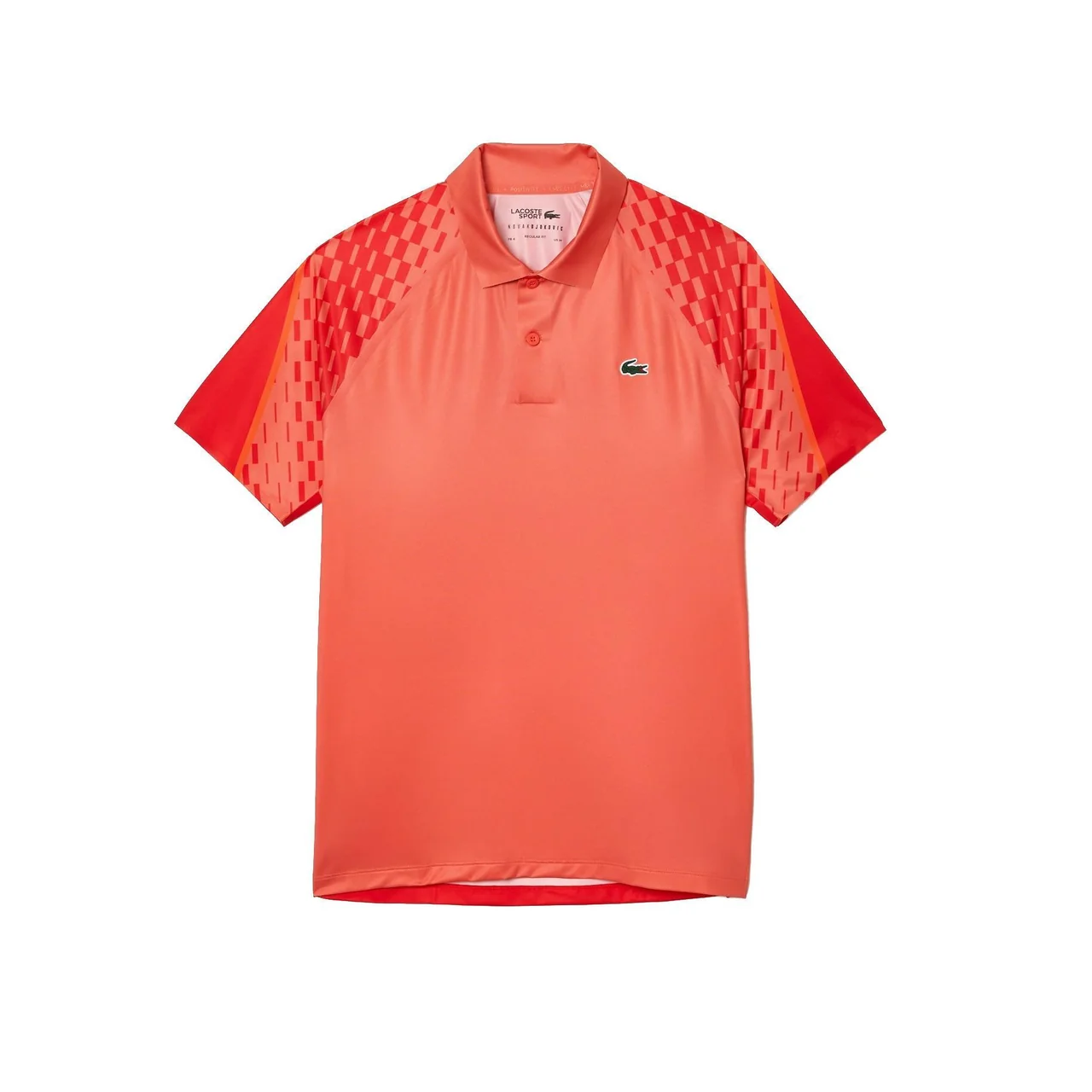 Lacoste Novak Djokovic Tricolour Polo Shirt Orange/Red
