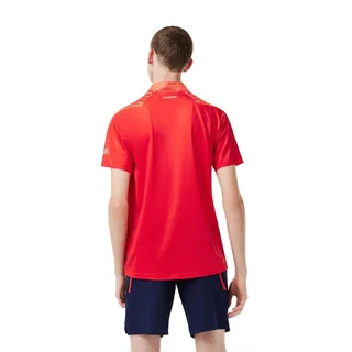 Lacoste Novak Djokovic Tricolour Polo Shirt Orange/Red